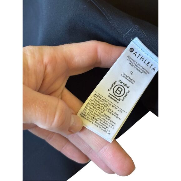 Athleta Avenue Blazer Jacket size 10 Black Career Office Academia Preppy - Picture 13 of 16